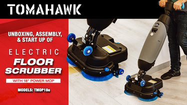 Electric Floor Scrubber Cleaner with 18” Power Mop Brushes Cordless 36V Battery Powered