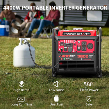 Generador inversor de gasolina/propano de 4400 W/4000 W con alerta de CO MB5040DC