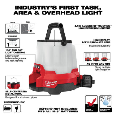 Milwaukee 2145-20 M18â„¢ RADIUSâ„¢ Foco LED Compacto para Obra