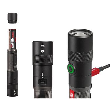 Linterna Milwaukee 2161-21 Redlithium™ USB de 1100 l con enfoque giratorio