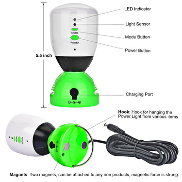Luz de alimentación Nature's Generator de 400 lúmenes