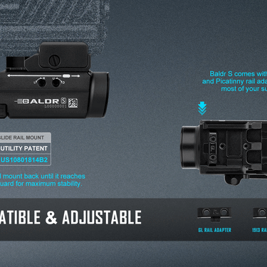 OLIGHT BALDRSBK Baldr S Luz de riel de 800 lúmenes