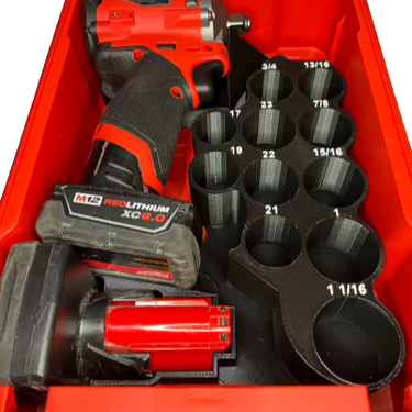 Packout Insert for M12 1/2” Stubby Impact Wrench and Lug Nut Sockets (SHWASH)