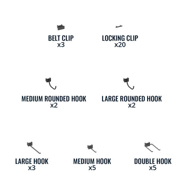 Paquete de accesorios para tableros perforados