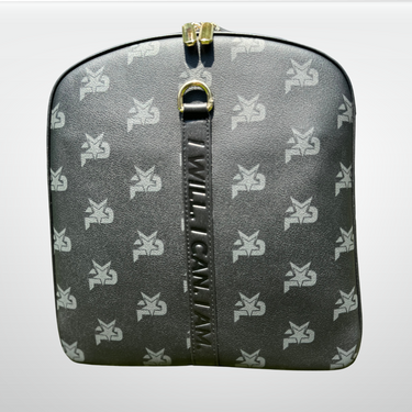 I AM - Bolsa de deporte de cuero con monograma para entrenamiento, color negro