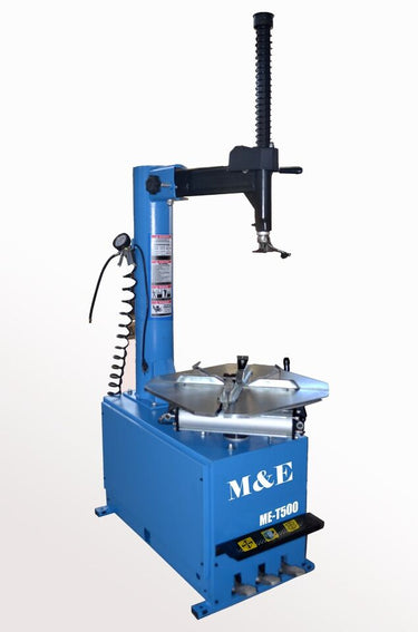 M&E ME-T500 Swing Arm Tire Changer Machine | 12"–24" Rim Capacity Tire Changer — M&E-T500 Tire Changer + KT-MC1 Motorcycle Adaptor for Wheel Clamp Tire Changer