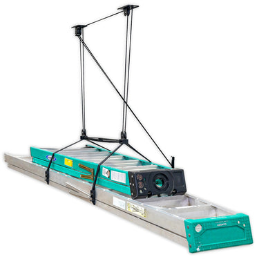 Elevador de techo para garaje con escalera | Soporta hasta 150 lb | Elevación de 10 pies