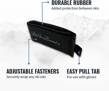 Correas de esquí Mountain Essential | Paquete de 4 | Negro Ártico