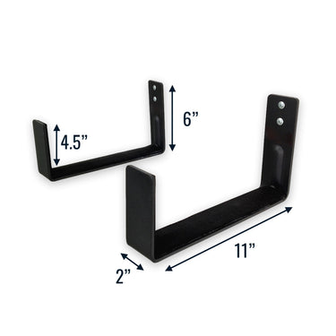 11" x 6" Minimalist Wall Hooks | Large | 2-Pack | Holds 50 lbs