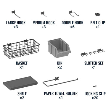51" x 32" Pegboard |20 Attachments