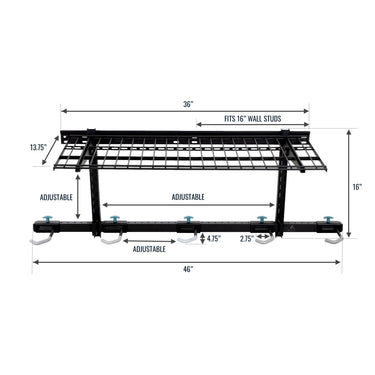 G-Bike Wire Shelf | Adjustable Wall Storage System | Holds 5 Bikes