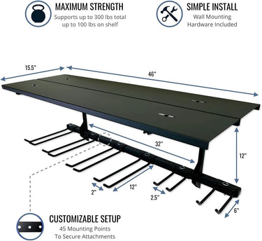 Estante sólido G-Tool | Sistema de almacenamiento de pared ajustable | Soporta 136 kg