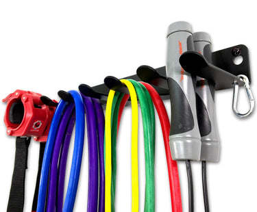 Organizador de equipos de gimnasio para bandas, cuerdas para saltar y rodillos de espuma