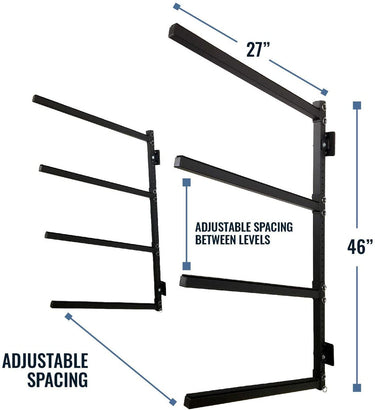 Soporte de pared para interiores | Altura ajustable de 117 cm | Kayak y SUP