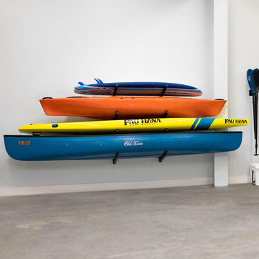 Almacenamiento de tablas de surf y SUP Kona | Estante ajustable para interiores | 4 niveles