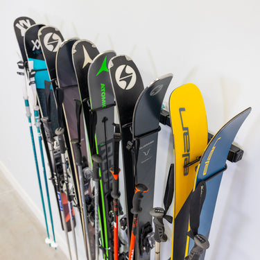 Portaesquís Lone Peak | Sistema de almacenamiento de pared ajustable | Capacidad para 5 pares de esquís