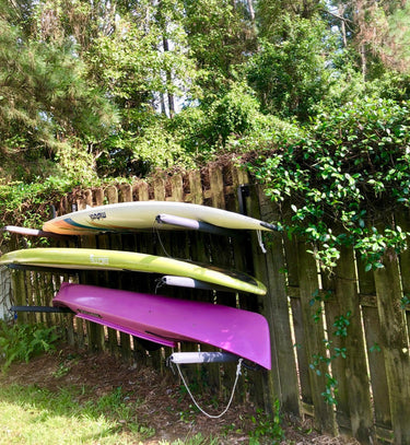 Almacenamiento de tablas de surf y SUP Sandbridge | Soporte ajustable para exteriores | 4 niveles