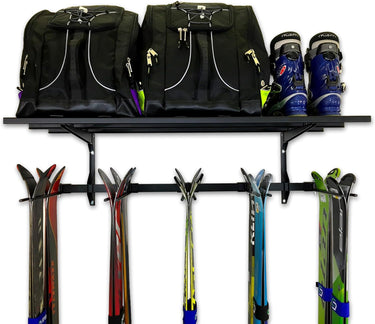 Estantería sólida Solitude Ski | Sistema de almacenamiento de pared ajustable | Capacidad para 10 pares de esquís