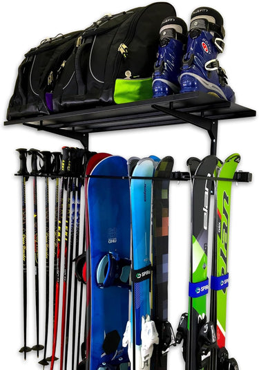 Estantería sólida Solitude Ski | Sistema de almacenamiento de pared ajustable | Capacidad para 10 pares de esquís