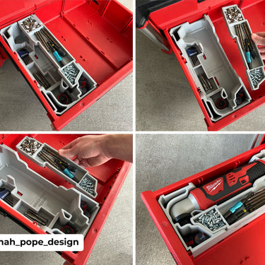 Slimline Packout Drawer Insert for M12 Right Angle Drill and Impact Driver - Jonah Pope Design (JPD-RADI)