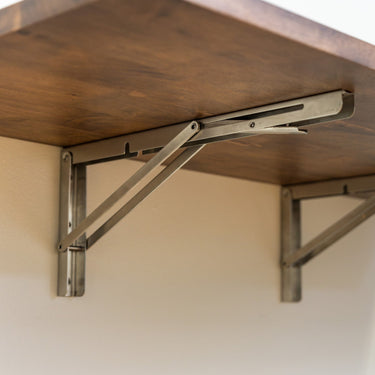 Banco de trabajo plegable Wakefield | Tablero de madera oscura con herrajes de acero inoxidable | Mesa resistente