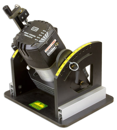 Woodhaven 1472 Angle-Ease tool designed for 4.2-inch motors, featuring a sturdy metal construction for precise adjustments.
