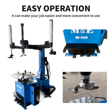 M&E ME-T530 Tire Changer 12"-24" Rims — M&E ME-T530 Tire Changer + KT-MC1 Motorcycle Adaptor for Wheel Clamp Tire Changer