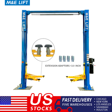 M&E 2 Post Lift 11000lbs Two Post Auto Lift Auto Truck Hoist Super Quality-ME-LM110S — M&E LM110S 2 Post Lift 11000lbs and KT-MP2 Lift Height Extensions (Set of 4)