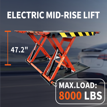 Katool KT-X90E 8000 lbs Electric Mid Rise Scissor Lift — 110V